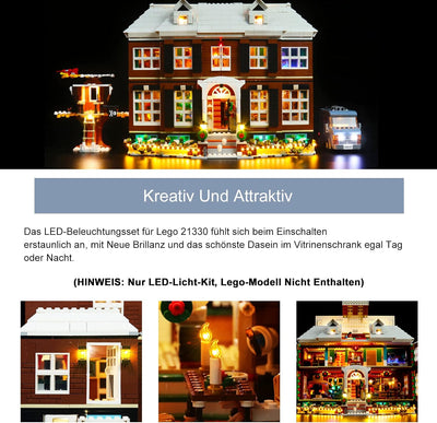 Led Licht Set für Lego Home Alone, Fernbedienung Dekorationsbeleuchtungsset für Lego 21330 Exklusive