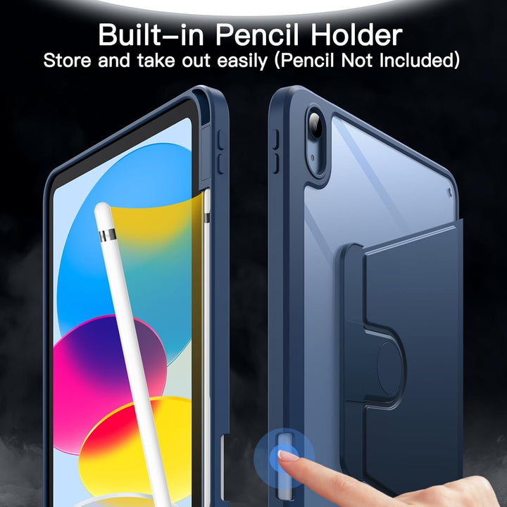 JETech Rotierende Hülle für iPad (A16) 11./10. Generation (2025/2022) mit Stifthalter, 360 Grad Dreh