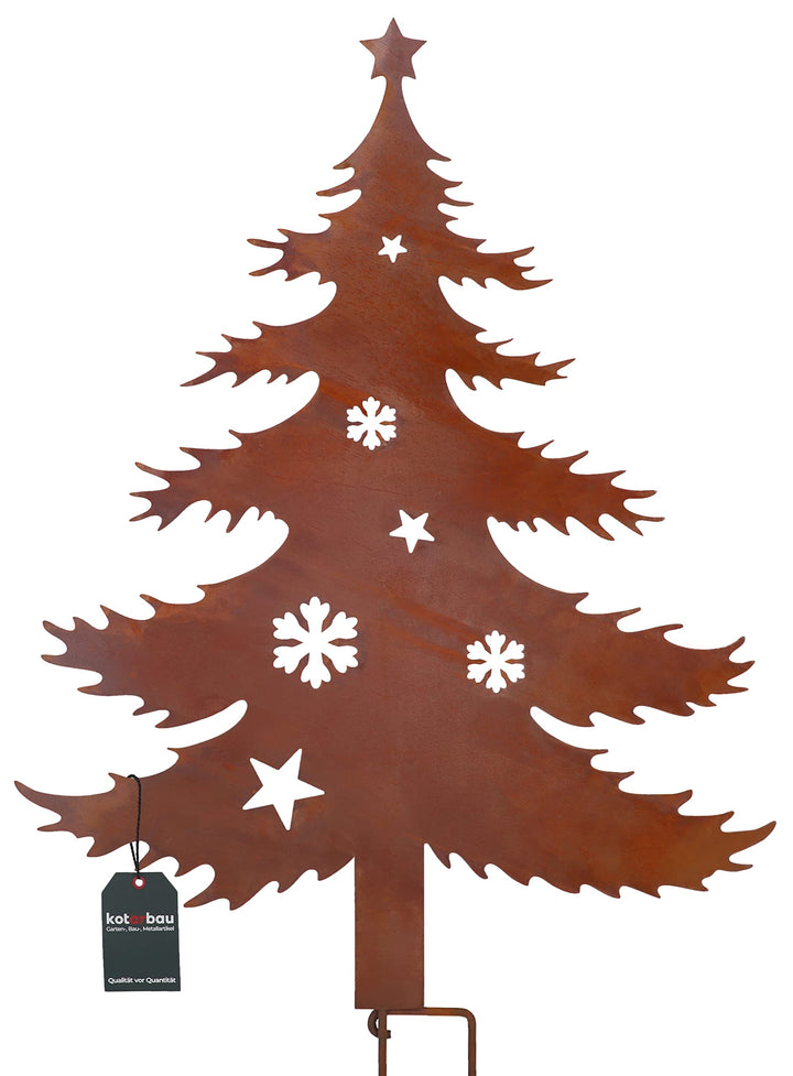 KOTARBAU® Gartendekoration Rostfiguren 85cm Tannenbaum Weihnachtsdeko Garten Ecorost Gartenstecker W