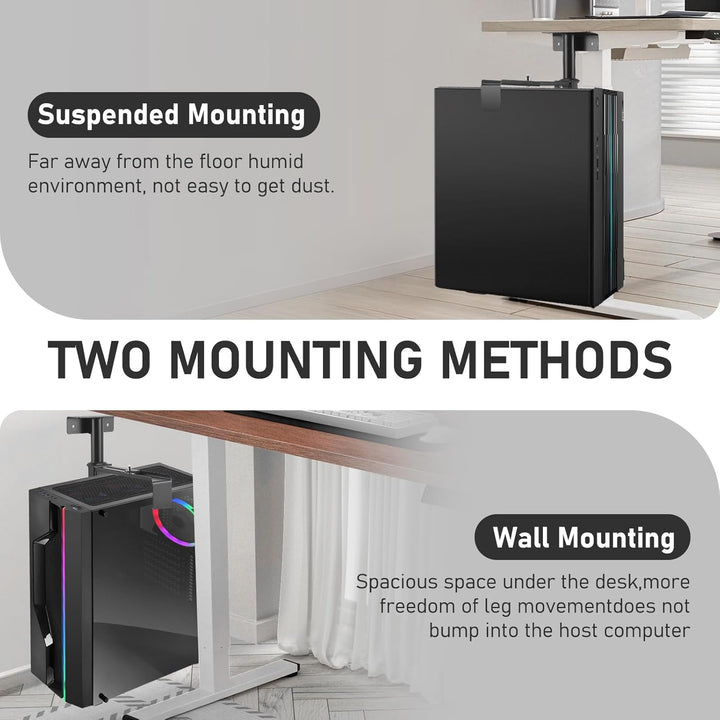PC Halterung Unter Schreibtisch,PC Halterung,Einstellbare Höhe 50–530 Mm,Breite 135–225 Mm,Bis Zu 35