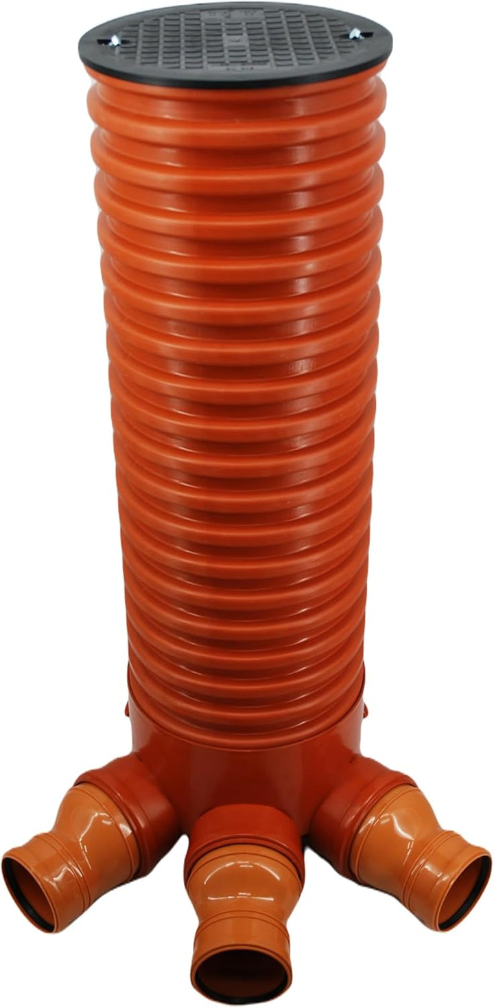 Megaastore Schacht Kontrollschacht Revisionsschacht DN 315/160 Rohr 100cm Schachtdeckel voll, Wasser