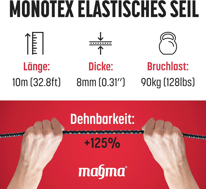 MAGMA Elastisches Seil Bungee-Seil für Schwimmbadabdeckungen 8mm, 25m. Gummiseil für Schwimmbad, Ang