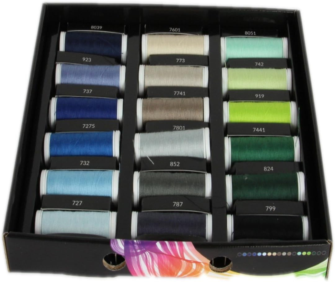 Ackermann 36 Farben x 200m UNIVERSAL 120 NÄHGARN (Allesnäher) in handlicher Box UNIVERSAL 120 Nähgar