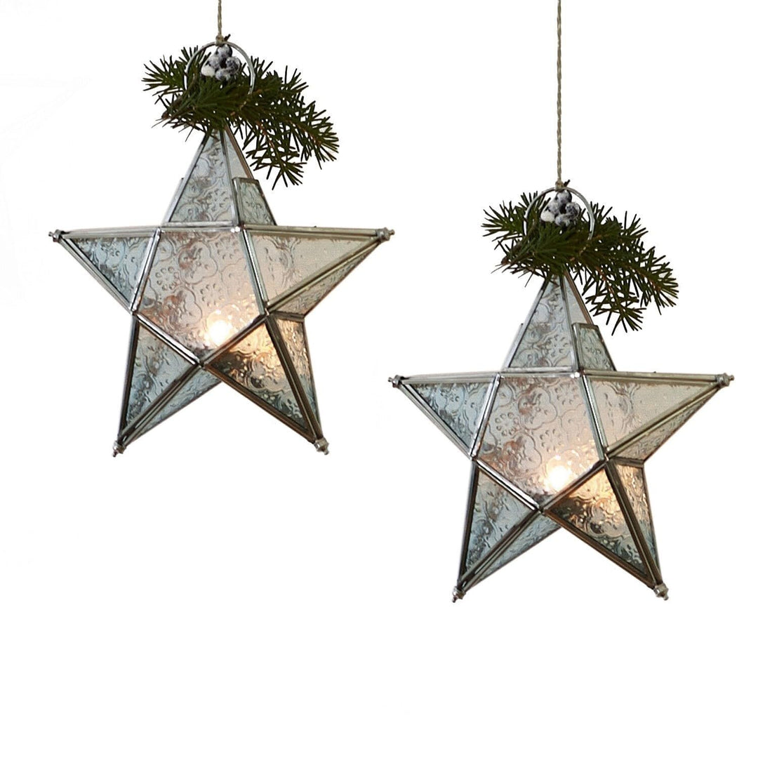 LOBERON® Windlicht 2er Set Kian, Sternenform, für Teelichter, Weihnachtsdekoration, Weihnachten, Mes