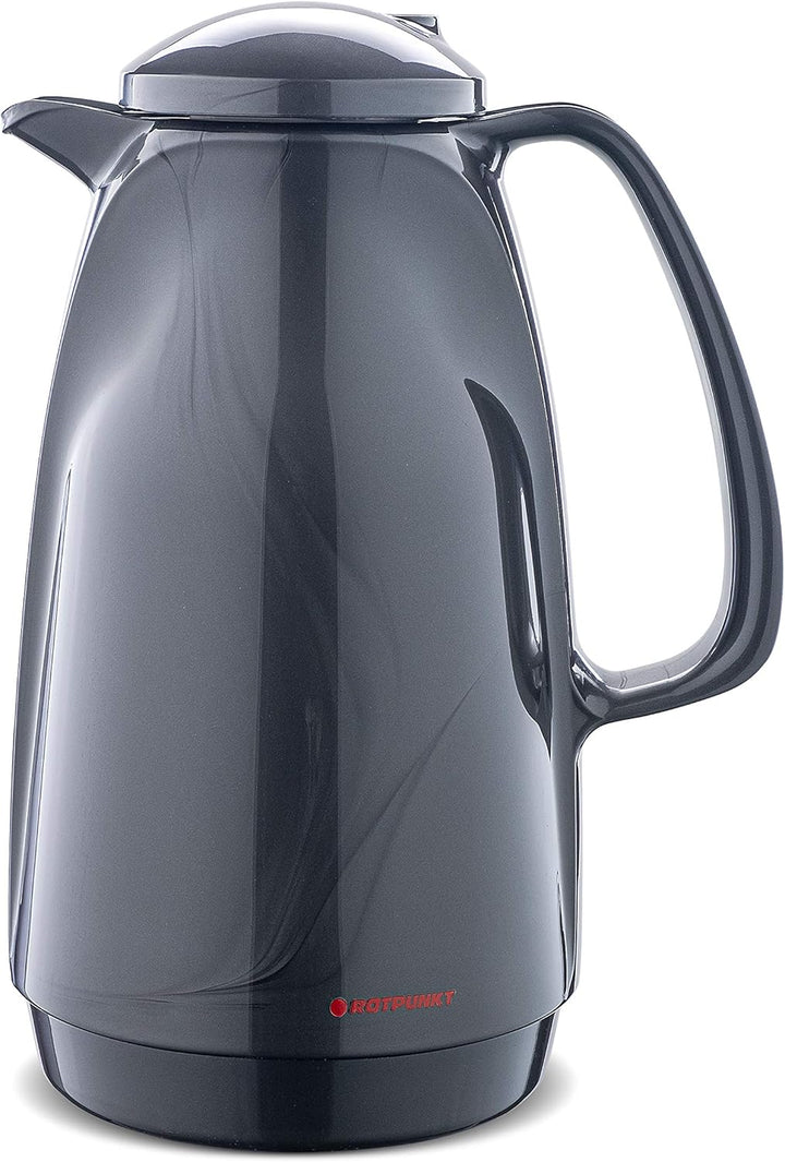 ROTPUNKT Isolierkanne 227 BELLA, 1,5 l titan, Glaseinsatz, BPA-frei, lange Isolierung 1500 ml Titang