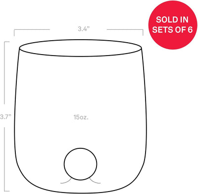 Zafferano Bilia Glasbecher - Handgemachtes Transparent Glas, Verziert mit bunter Glaskugel im Innere