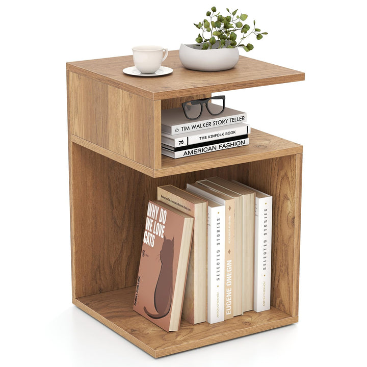 COSTWAY Beistelltisch Holz, 3 Ebenen Sofatisch, Nachttisch, modern, für Wohnzimmer und Schlafzimmer,