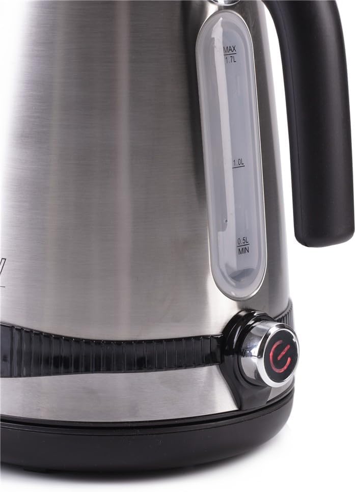 CAMRY CR 1291 Wasserkocher aus Edelstahl, 1,7L, Maximalleistung 2200 W, LCD-Temperaturanzeige, Kalkf