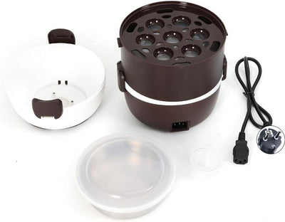 Lightakai Elektrisch Lunchbox, 2L Tragbare Brotdose Reiskocher Dampfgarer 3 Schicht Reiskocher Dampf