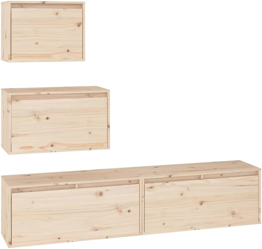 vidaXL TV Schrank 4-TLG. Wandschrank Hängeschrank Wohnwand Lowboard Fernsehschrank Fernsehtisch TV M