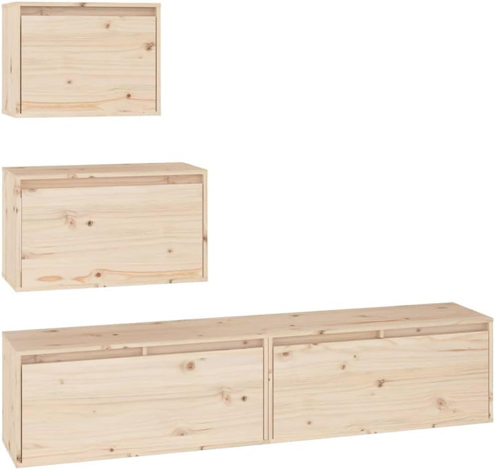 vidaXL TV Schrank 4-TLG. Wandschrank Hängeschrank Wohnwand Lowboard Fernsehschrank Fernsehtisch TV M
