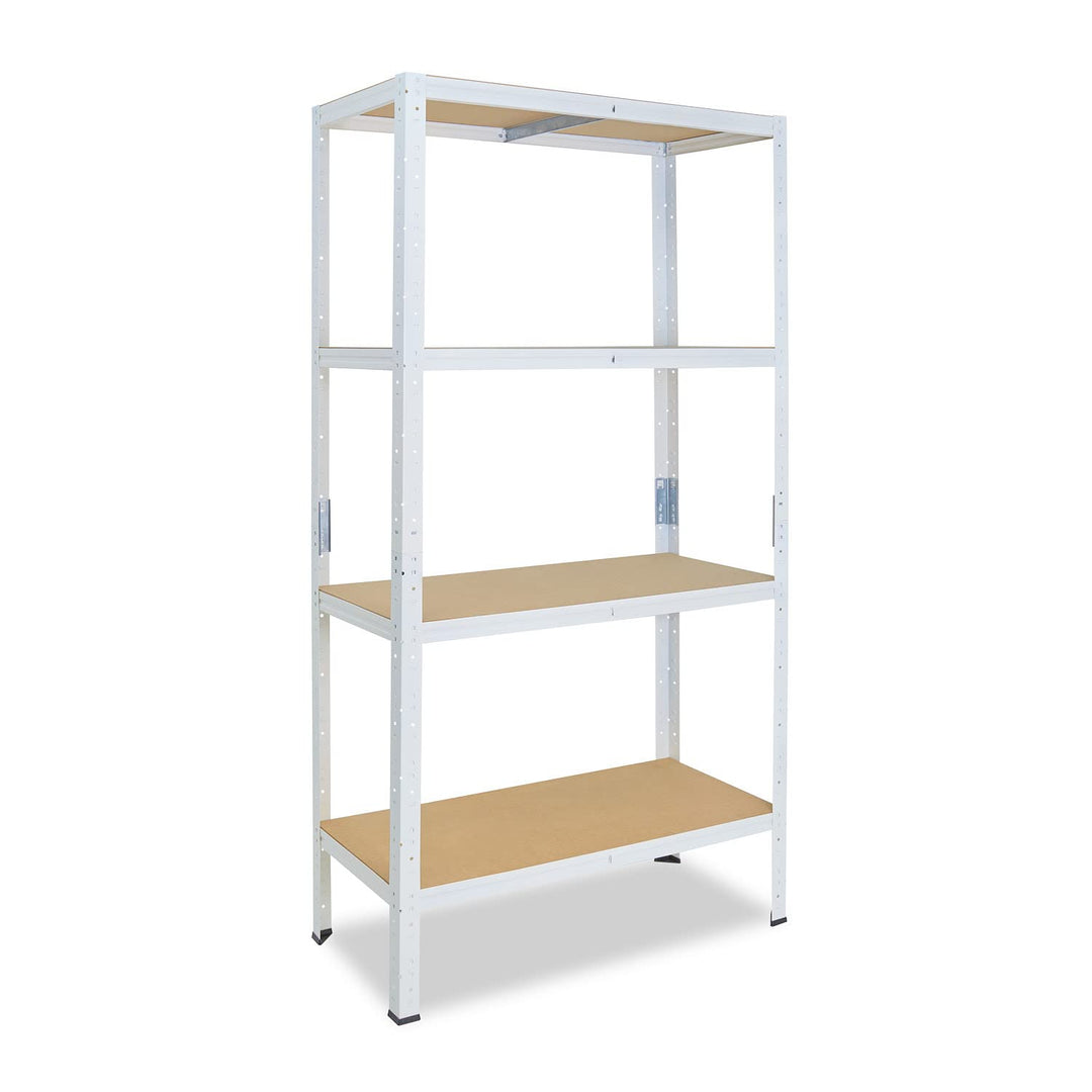 shelfplaza® 155x30x40cm Home Schwerlastregal weiss/Metallregal mit 4 Böden/Kellerregal Metall, Garag