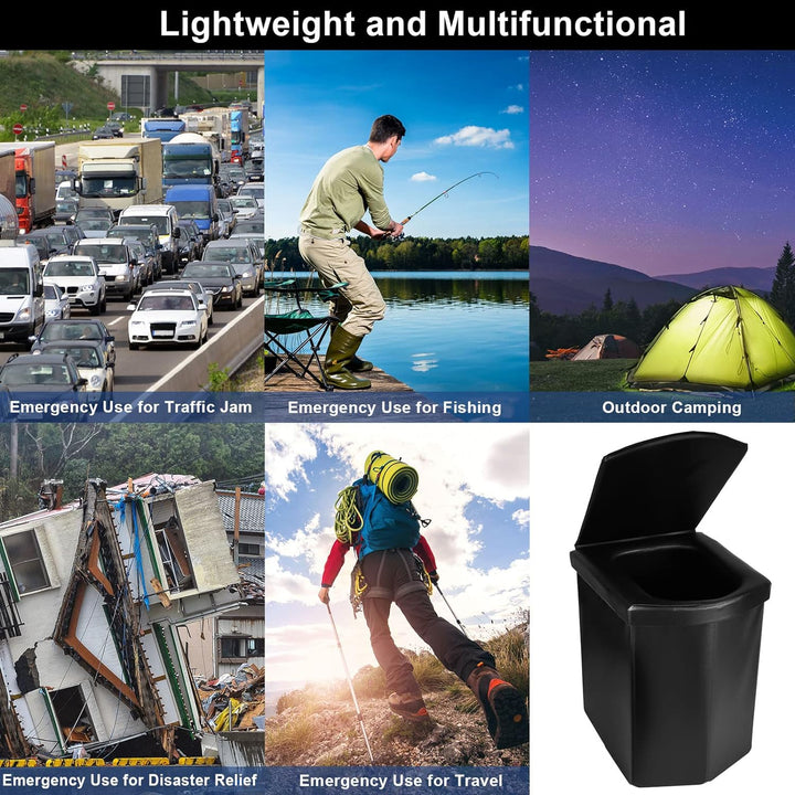 TOONGEEN Campingtoilette Faltbar, Mobile Camping Toilette WC Klo Klapptoilette für Unterwegs, Notfal