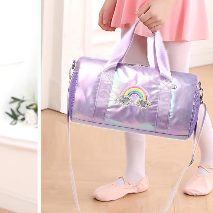 Jumpopack Kinder Mädchen Tanztasche Ballett Tasche Handtasche Mädchen Geschenk mit Nassfach - Regenb