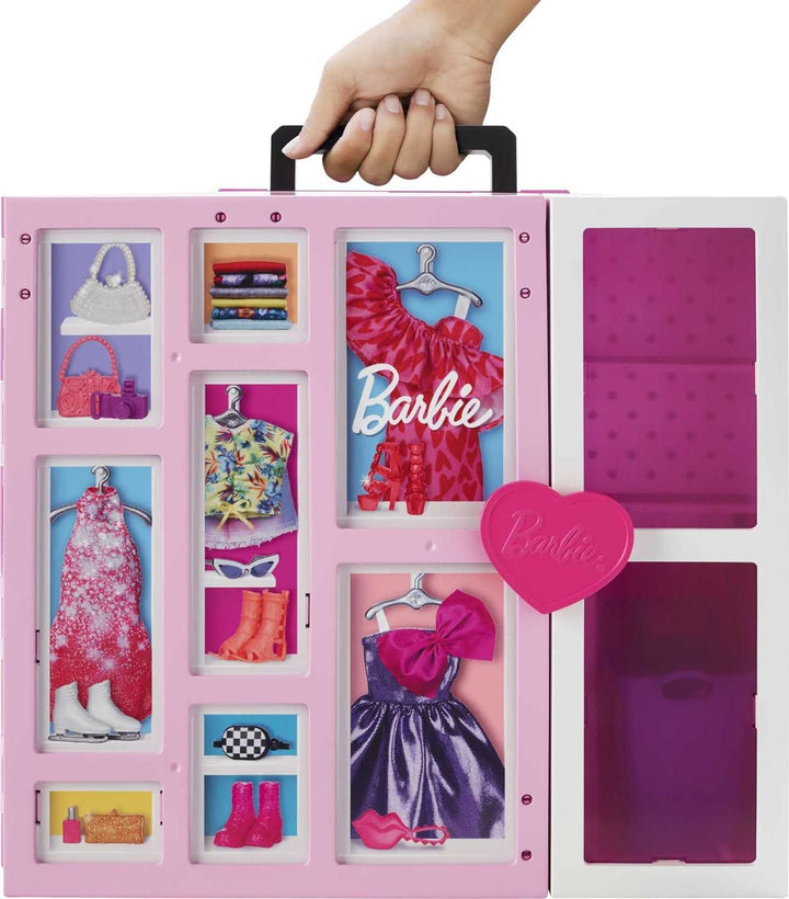 Barbie HGX57 - Traum-Kleiderschrank mit Puppe (blond), Kleidung und diversen Zubehör-Teilen für toll