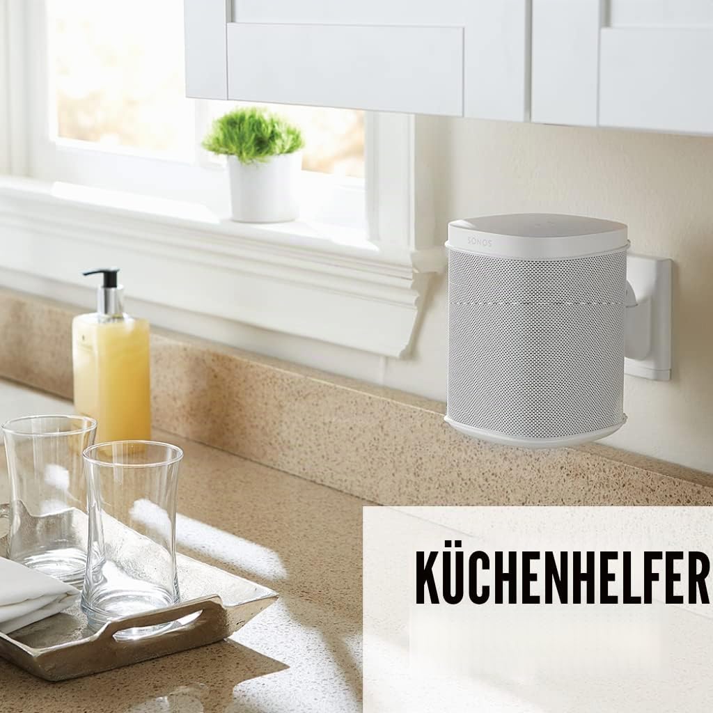 SANUS Wandhalterung (verstellbar, für Sonos Play: 1 und Play: 3 Lautsprecher – Weiss (2 Stück) Weiss
