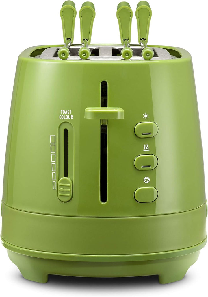 De Longhi CTLAP2203 Toaster mit Zange, 550 Watt. grün, Grün