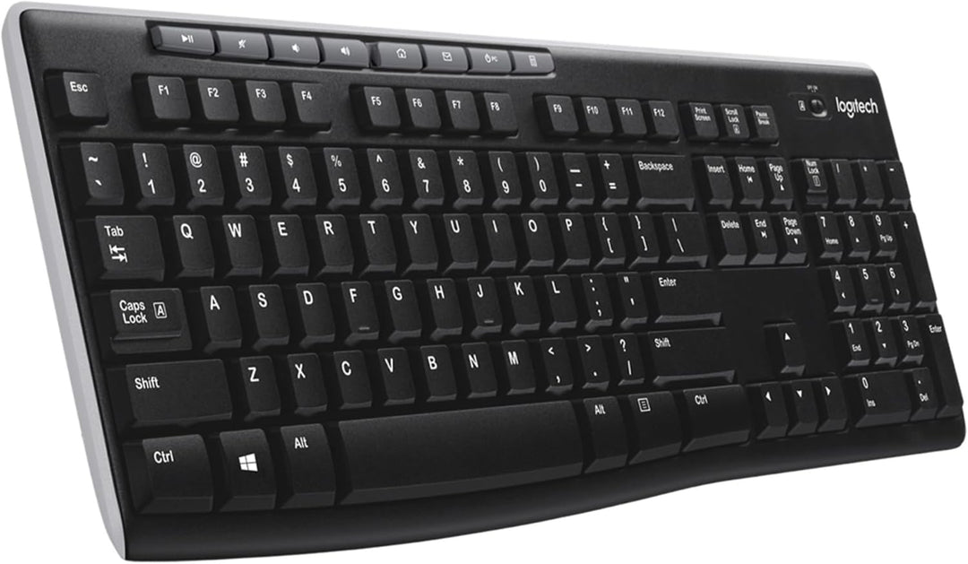 Logitech K270 Kabellose Tastatur für Windows, Belgisches AZERTY-Layout - Schwarz