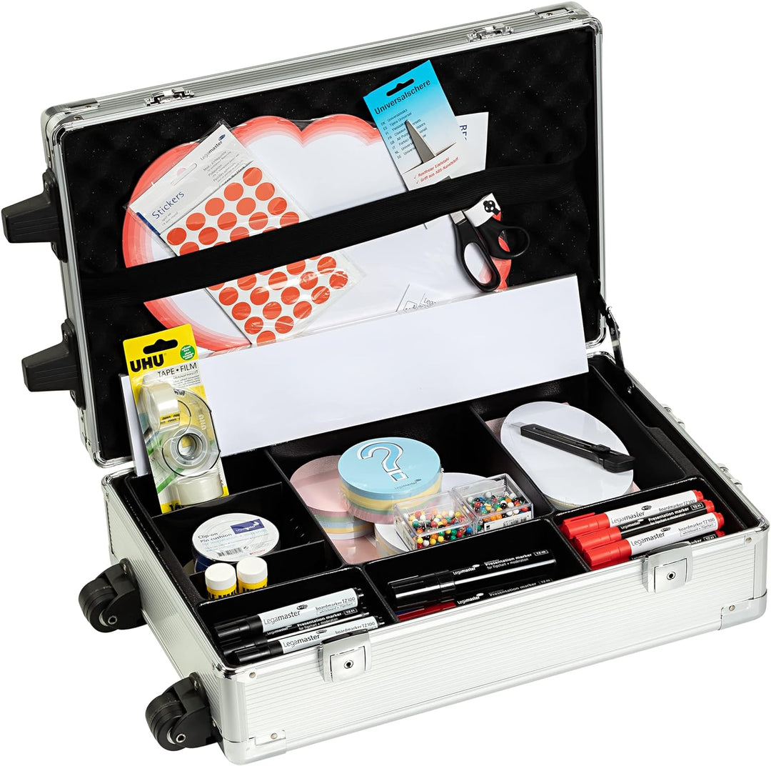 Legamaster Professional mobiler Moderationskoffer 3200-tlg. - hochwertiger Trolley-Koffer mit Zubehö