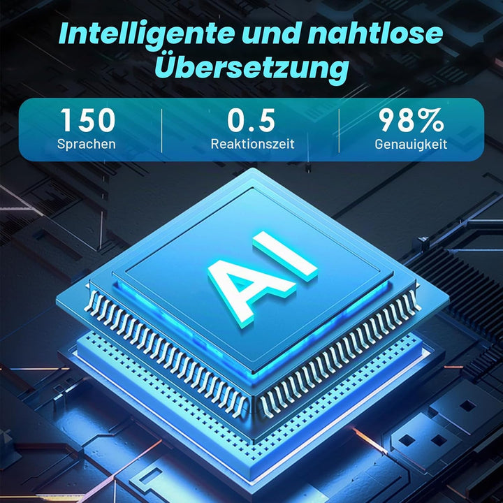 Echtzeit Übersetzer Kopfhörer - KI Übersetzer Kopfhörer mit 150 Sprachen, langer Akkulaufzeit, Bluet