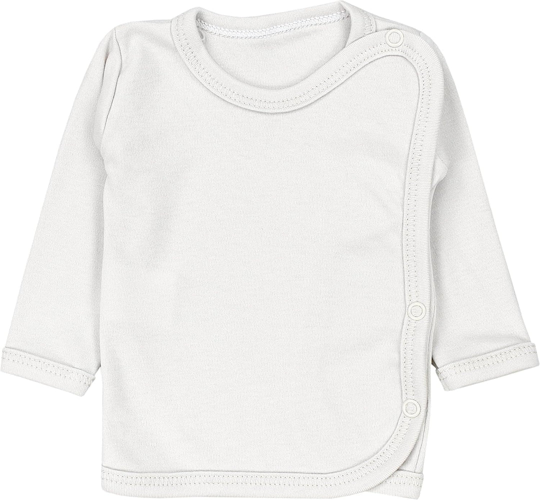Unisex Baby Wickelshirt Langarm 5er Pack, Weiss Ecri Hellgrau Altrosa Rosa