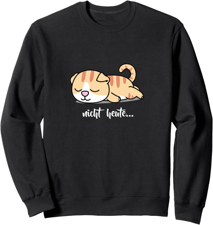 Nicht heute Lazy Cat Katzenmotiv | Lustiges Katzen Geschenk Sweatshirt