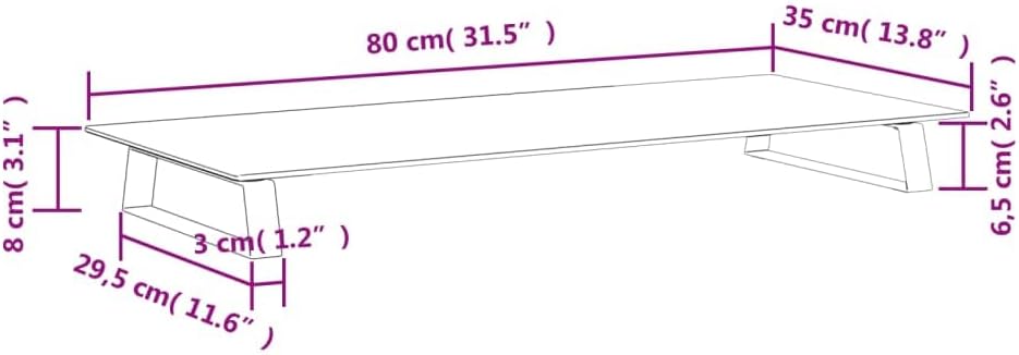 vidaXL Monitorständer, Monitorerhöhung mit Stauraum, Ständer Halterung für Monitor Laptop Drucker, S