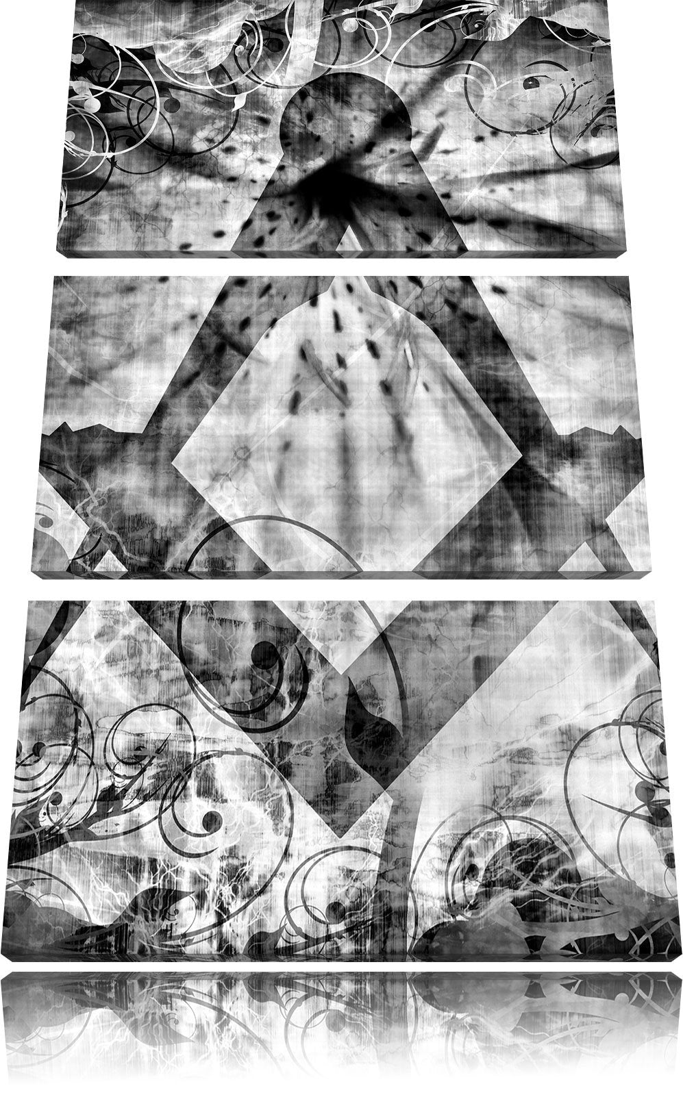 Pixxprint Monocrome, Freimauer Symbol 3-Teiler Leinwandbild 120x80 Bild auf Leinwand