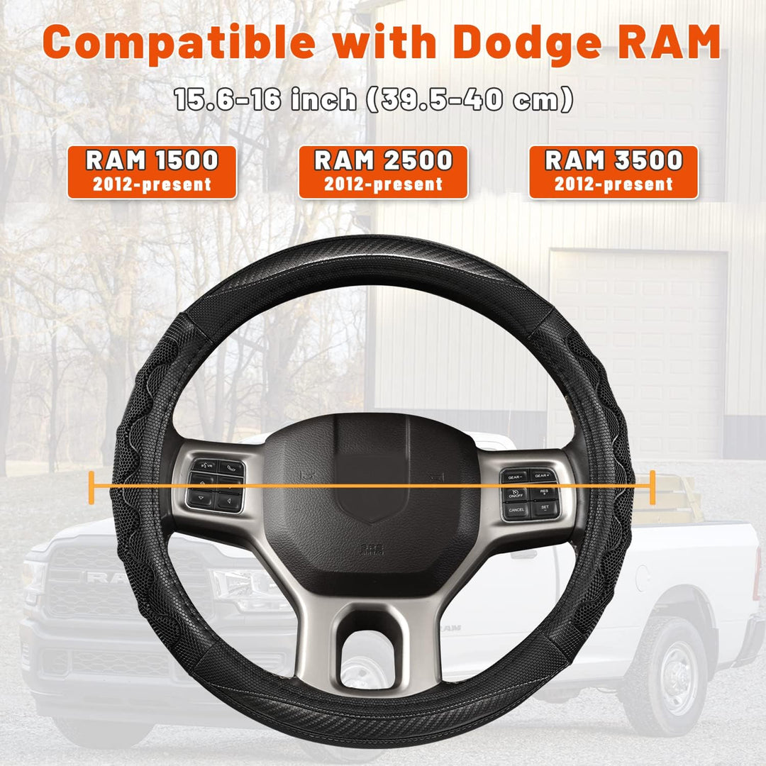 GIANT PANDA Lenkradbezug für Dodge Ram 1500 - Autolenkradbezug für Dodge Ram 2500 3500 - Grau A-grau