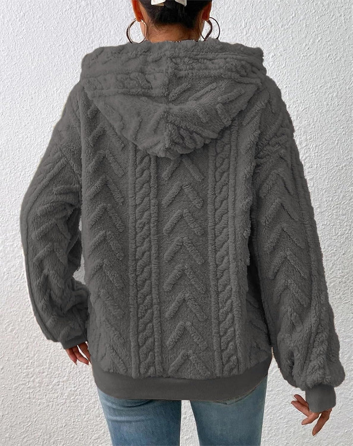 Hoodie Damen Kapuzenpullover Teddyjacke Pullover Herbst Winter Warm Wintermantel Casual Oversize Swe
