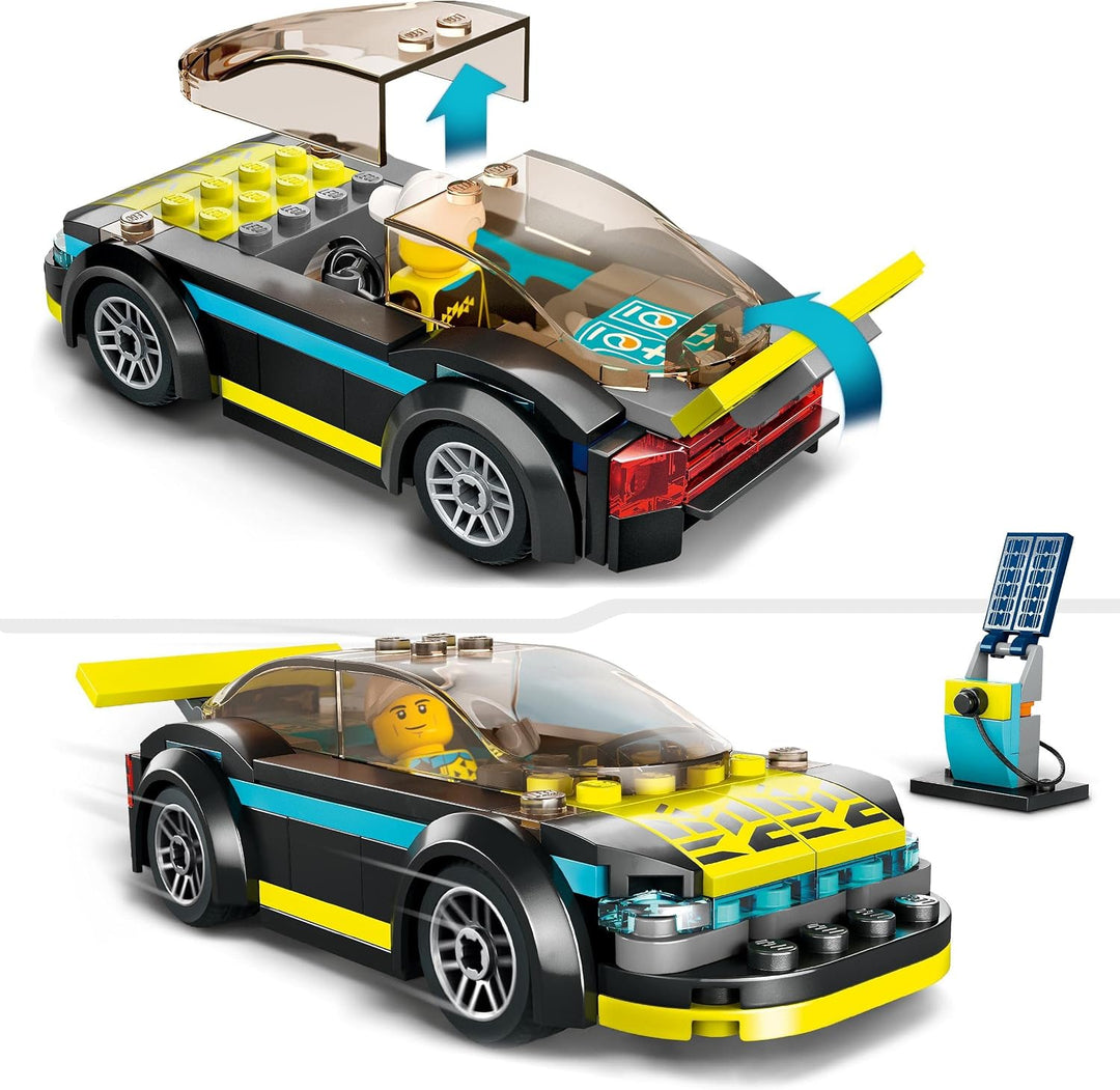LEGO 60383 City Elektro-Sportwagen Set, Rennwagen mit Minifigur, Spielzeugauto für Jungen und Mädche