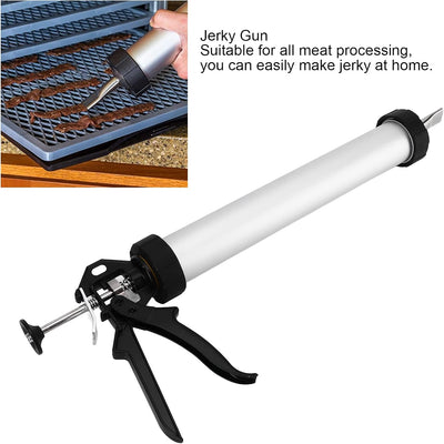 Jerky Gun, 15 Zoll Beef Stick Maker, Leicht zu Reinigendes Jerky Gun Kit, mit Runder Flacher Düse, f