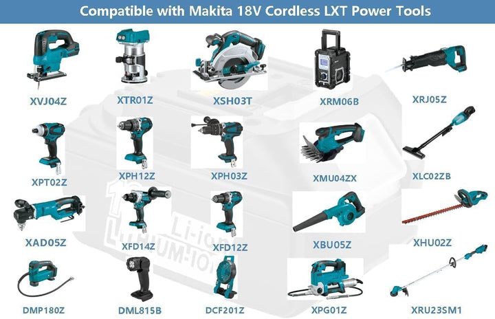 2 Stück Ersatz akku für Makita BL1850B 18V LXT Lithium-Ionen (18V 5.0Ah)，und 1 Stück Ersatz Doppelte