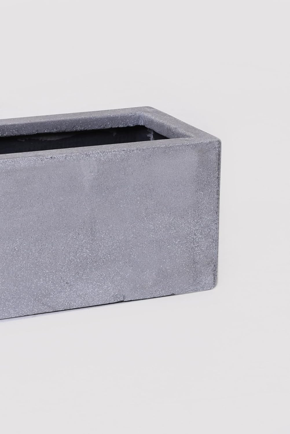 VIVANNO Blumenkasten Balkonkasten Pflanzkasten Fiberglas FLOBO Beton-Optik grau - 15x60x17 cm 15x60x