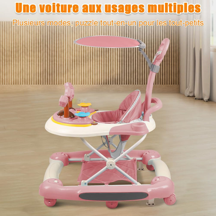 5-in-1 Lauflernhilfe für Babys, 5 Höhenverstellung und Klappbar, Gehfrei Babywalker ab 6 Monate, bis