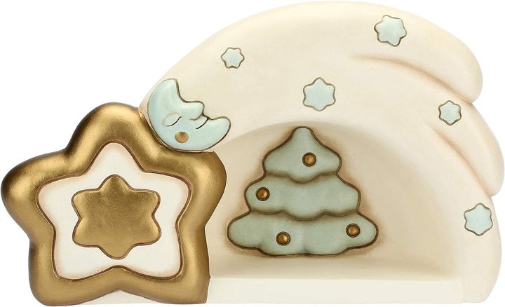THUN - Klassische Mini-Weihnachtskrippe 2019 mit grosser Sternhütte - Keramik - 20 x 10 x 18 cm