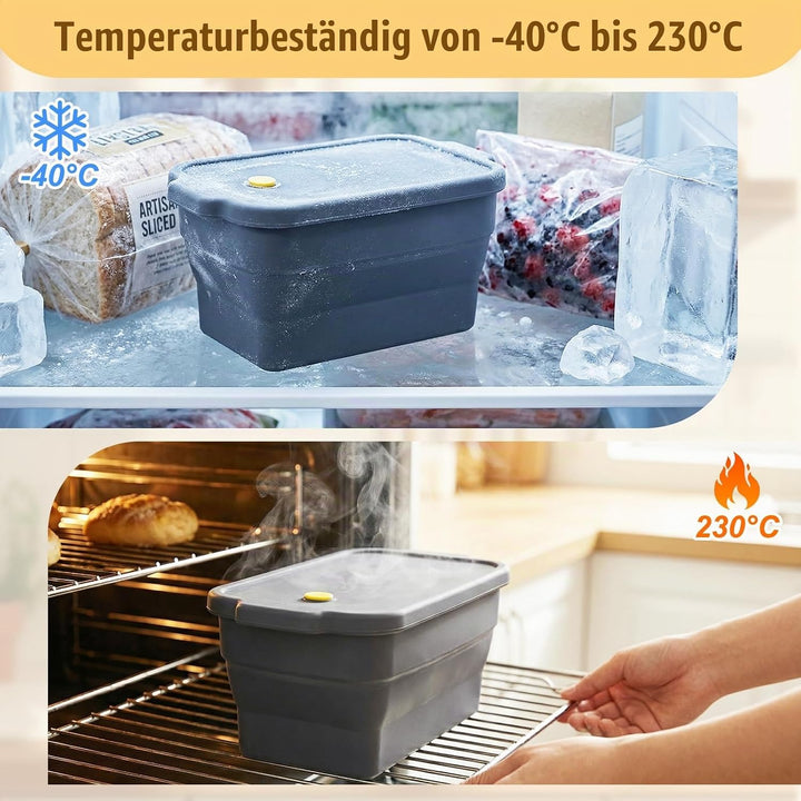 Brotbackform Silikon mit Deckel, BPA-Freie, Antihaftbeschichtete, Flexible Backform, Hitzebeständige