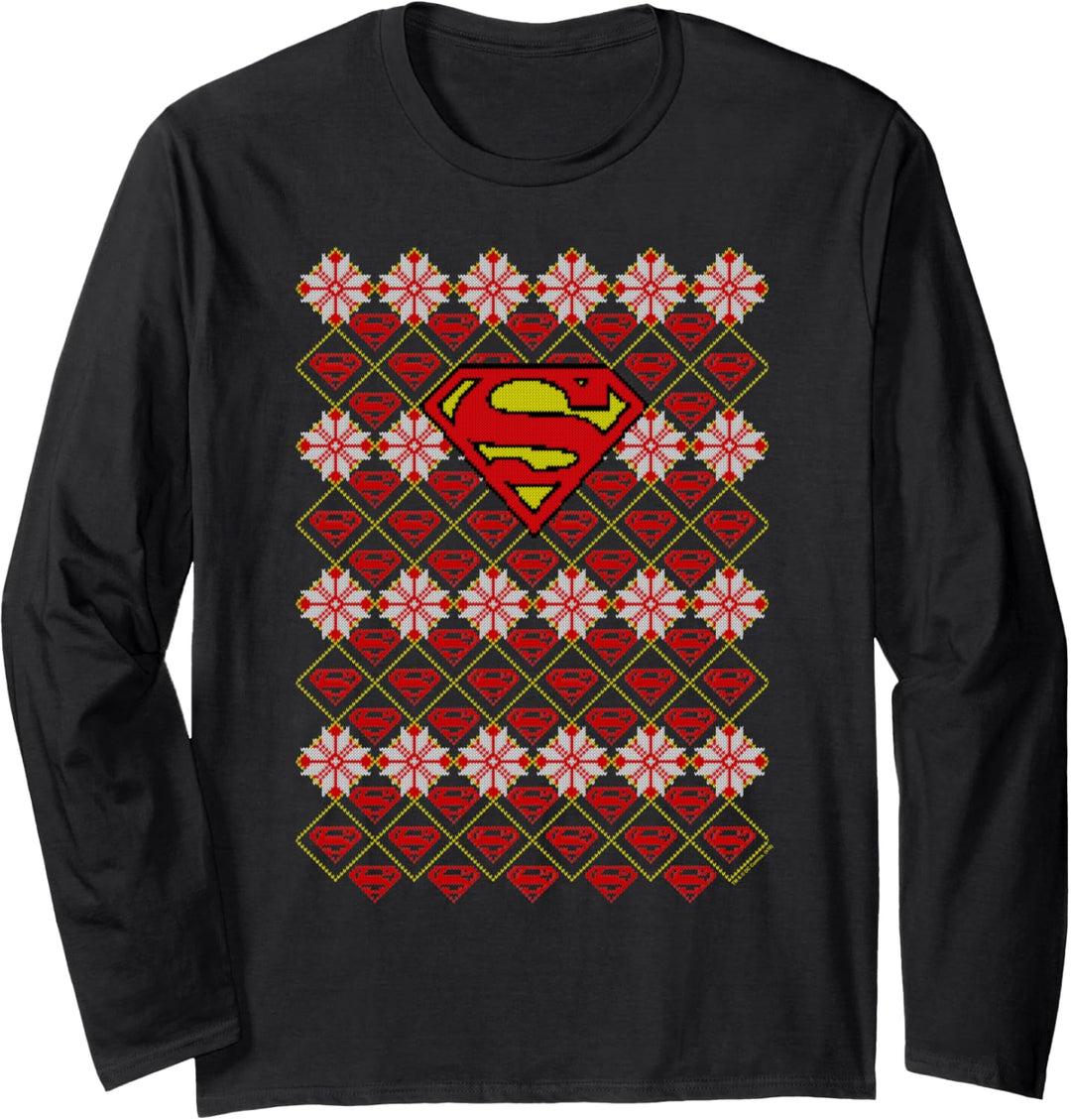 Superman Christmas Sweater Weihnachten Langarmshirt