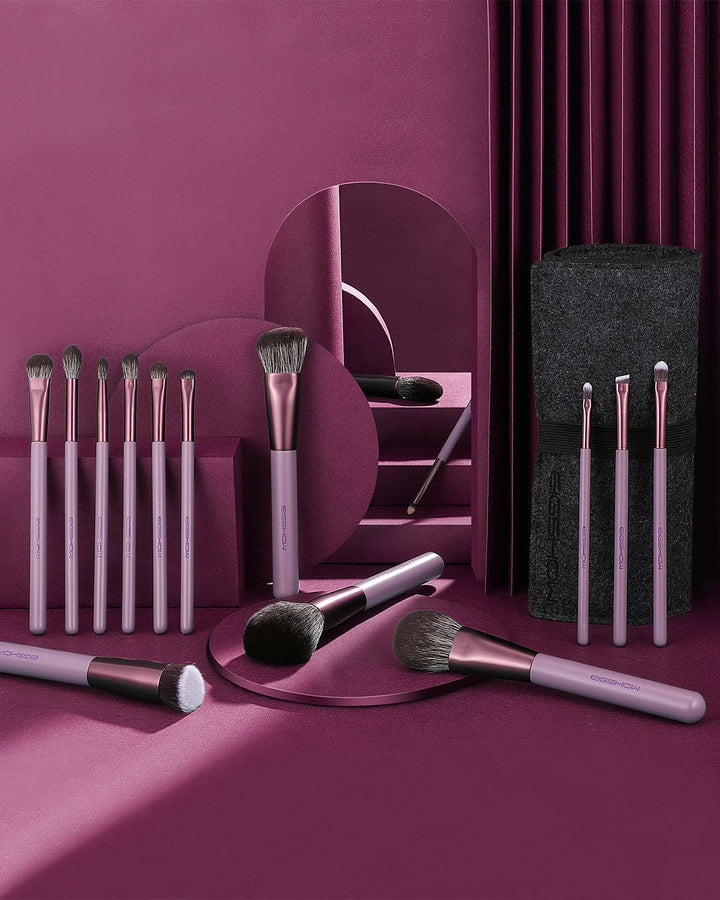 EIGSHOW Makeup Pinsel Set, 15 Stück Professionelle Kosmetikpinsel, vegane Schminkpinsel, hochwertige