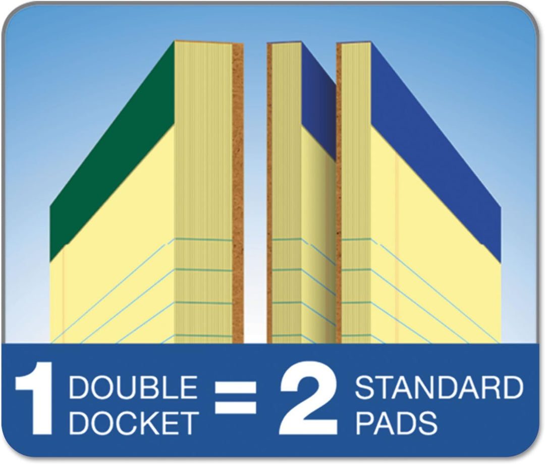 Tops Docket Gold Schreibblöcke, 21,6 x 29,5 cm, perforiert, Kanarienpapier, schmales Lineal, 2 x die