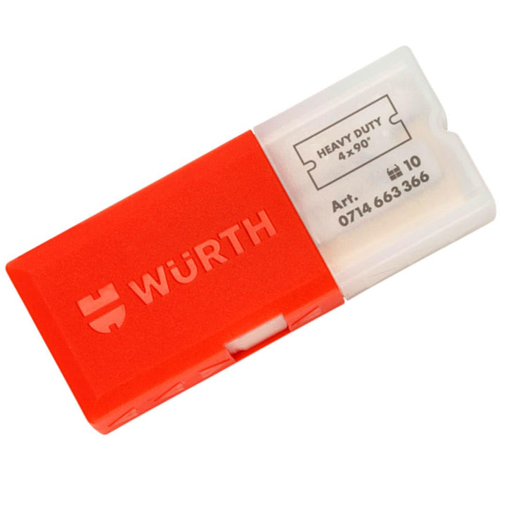 Würth 10x Schaberklingen Heavy Duty 4x90° Grad Schaber Ersatzklingen für Klingenschaber im Spender 0