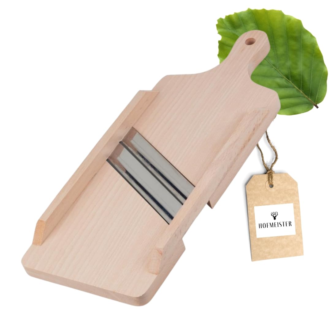 HOFMEISTER® Krauthobel aus Holz, 40 cm, scharfe Klingen schneiden alle Krautköpfe und Gemüsesorten,