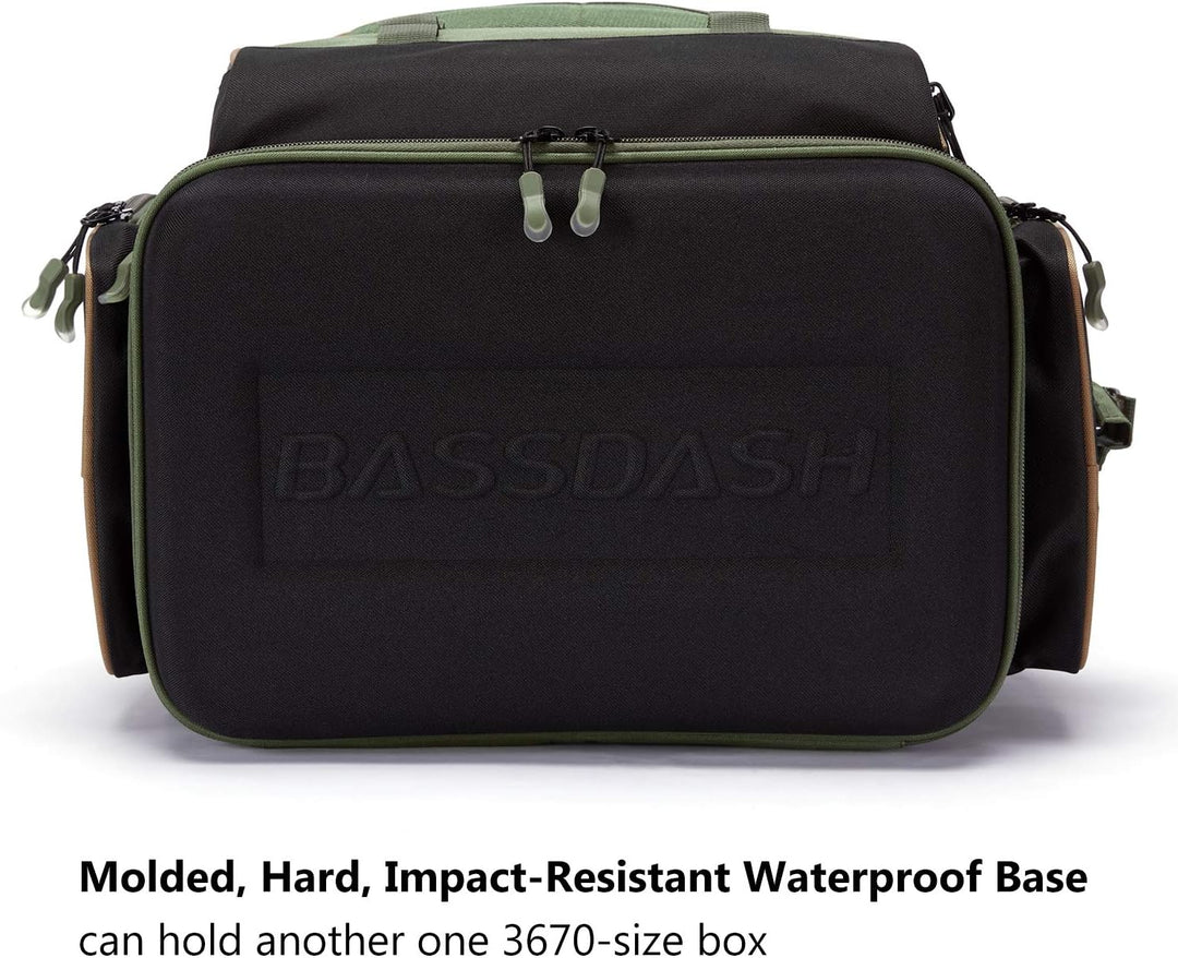 BASSDASH Fishing Tackle Backpack Water Resistant Lightweight Tactical Bag Soft Tackle Box with Rod H