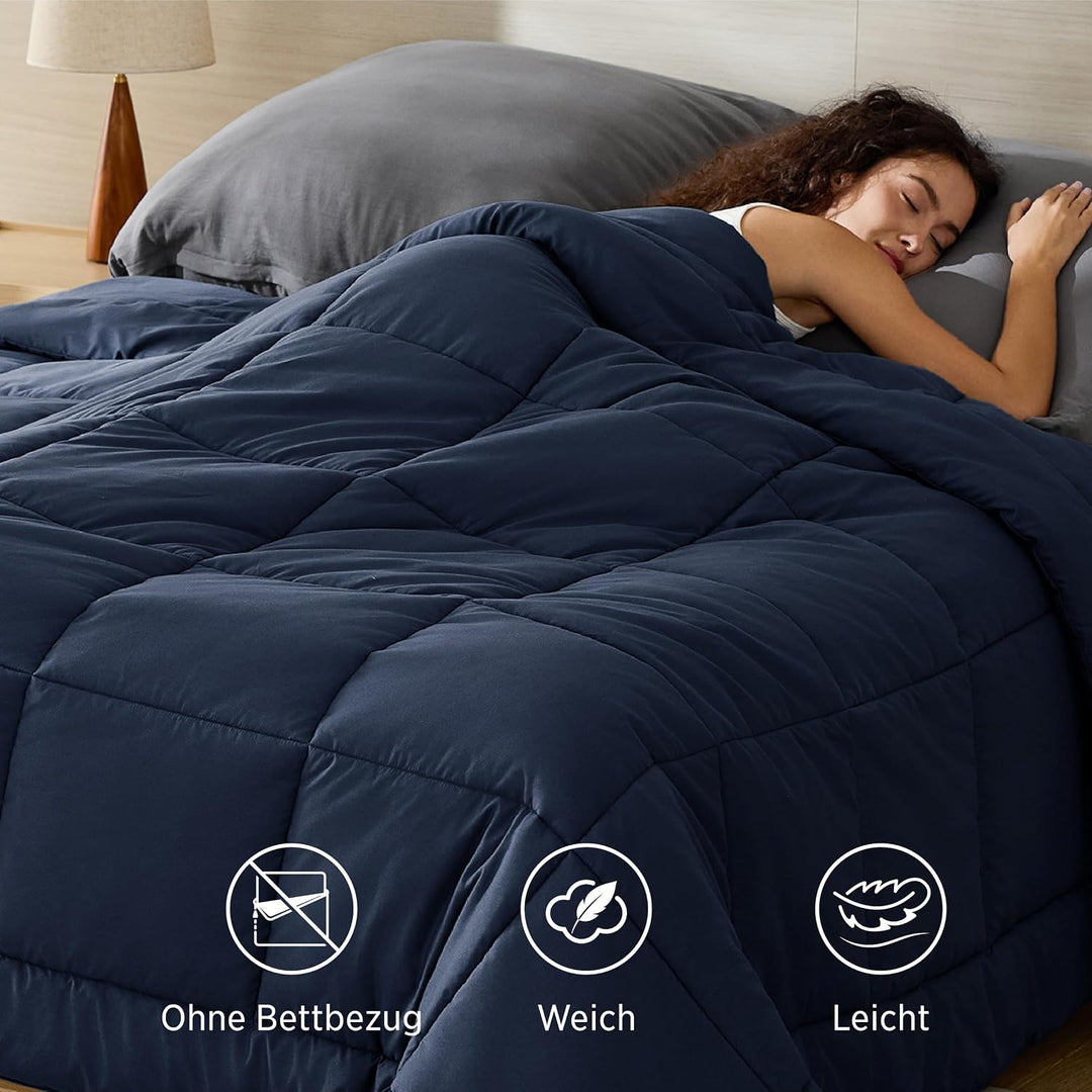 BEDSURE Bettdecke 200x200cm Ganzjahresdecke 4 Jahreszeiten, Steppdecke für Allergiker 300GSM Duvet 2
