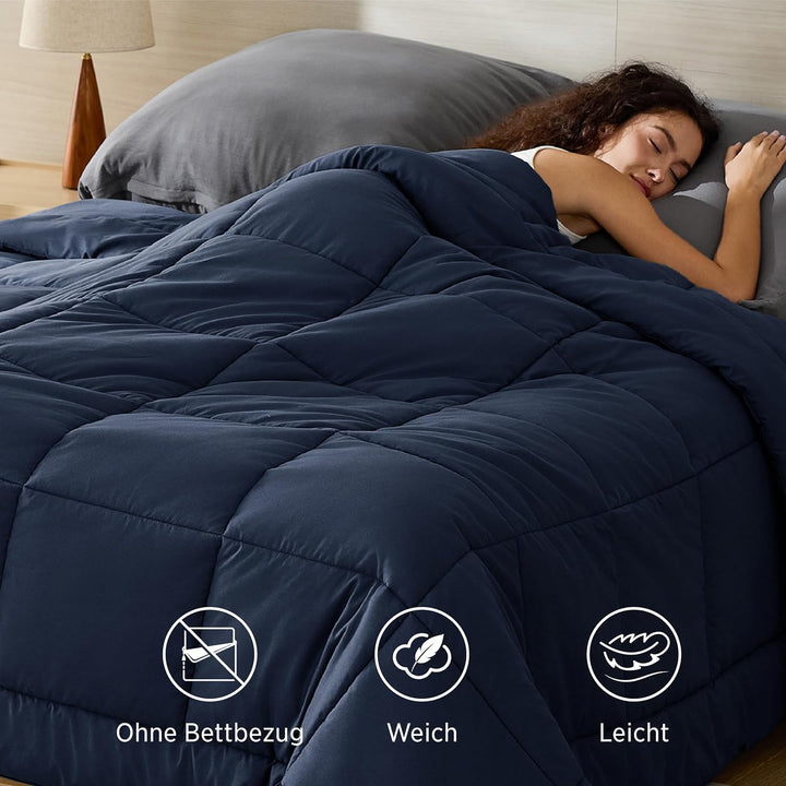 BEDSURE Bettdecke 200x200cm Ganzjahresdecke 4 Jahreszeiten, Steppdecke für Allergiker 300GSM Duvet 2