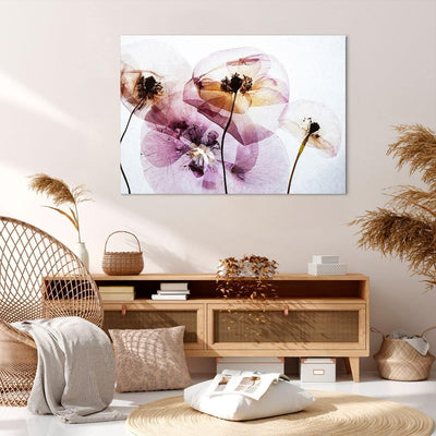 Bilder auf Leinwand 100x70cm Leinwandbild mit Rahmen blume sommer natur Gross Wanddeko Bild Schlafzi