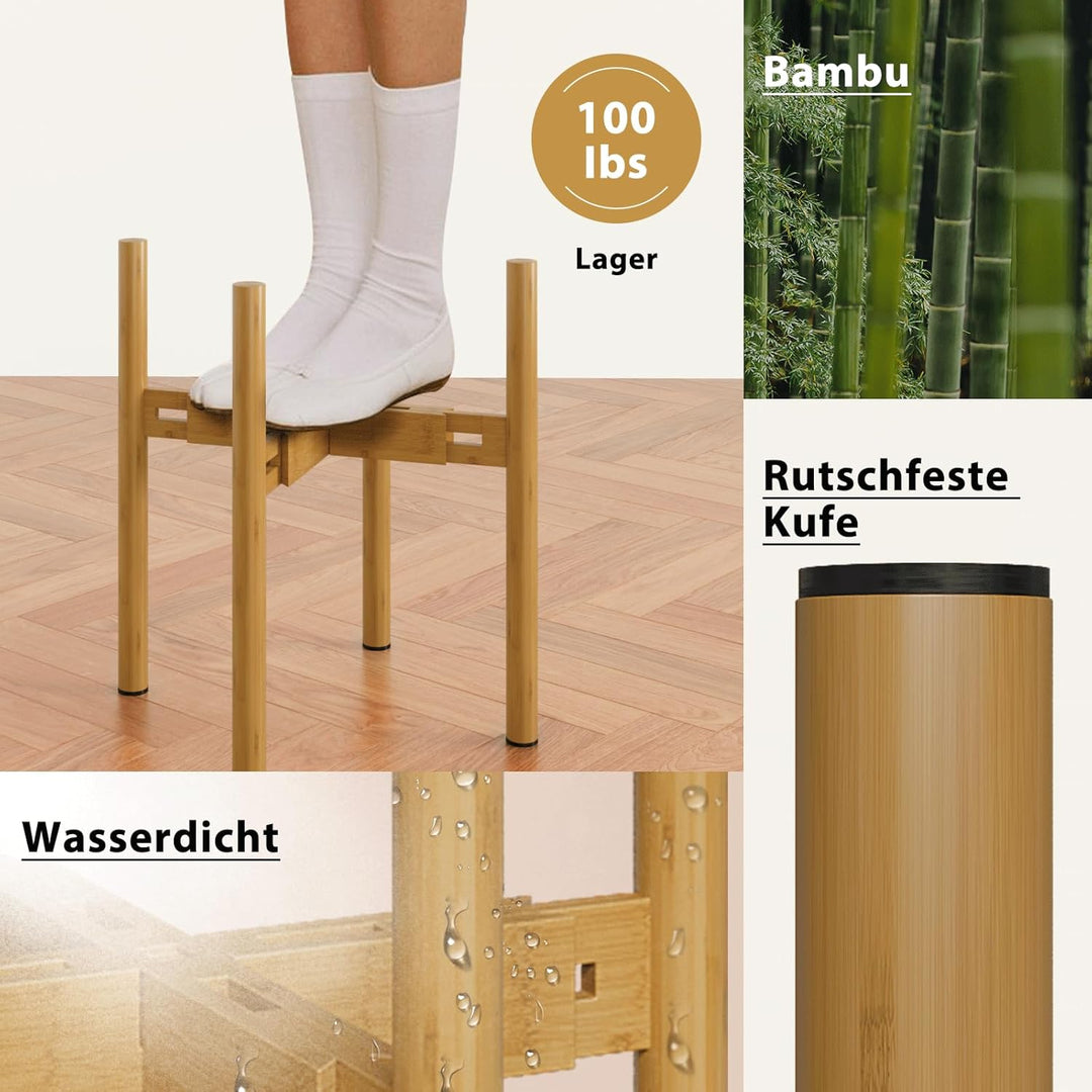 Bamworld blumenhocker outdoor blumenständer Bambus pflanzenhocker indoor blumentreppe outdoor wetter