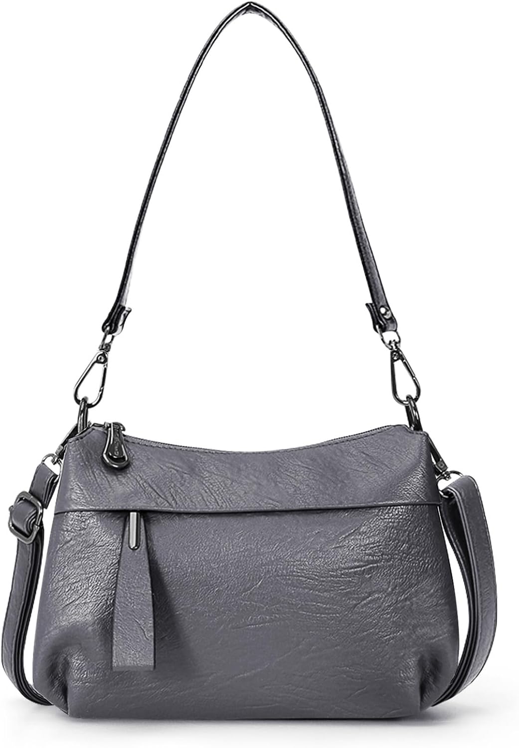 HUA ANGEL Mittelgross Handtasche Damen UmhäNgetasche Echt Leder Mit Mehreren Fächer Für Handy Und Po