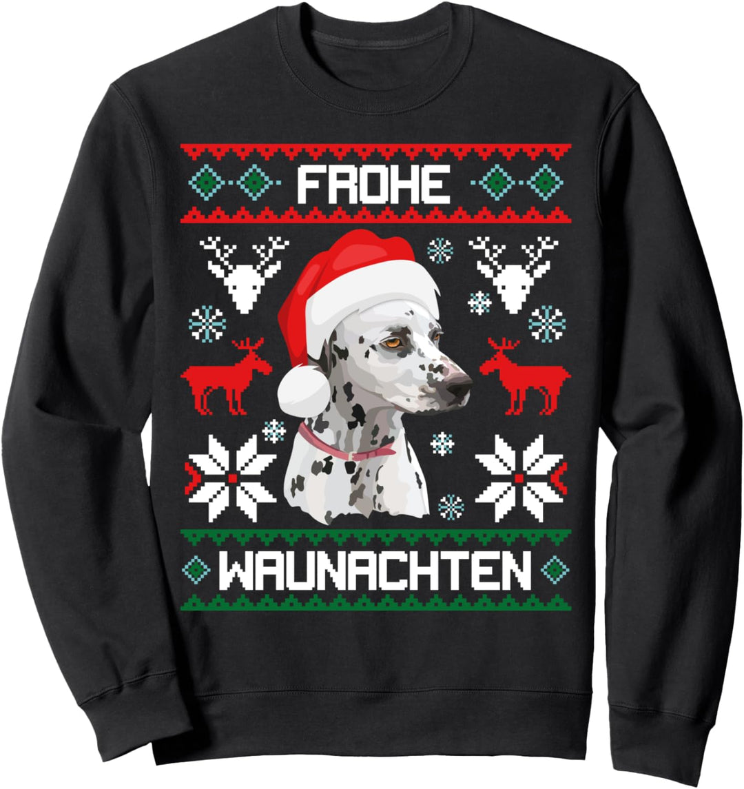 Dalmatiner Frohe Waunachten Weihnachten Hund Xmas Sweatshirt