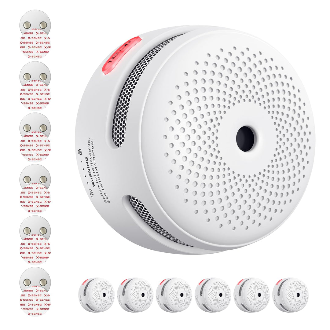 X-Sense Mini Rauchmelder mit 10 Jahre Batterie und Magnethalterung, photoelektrischer Feuermelder mi